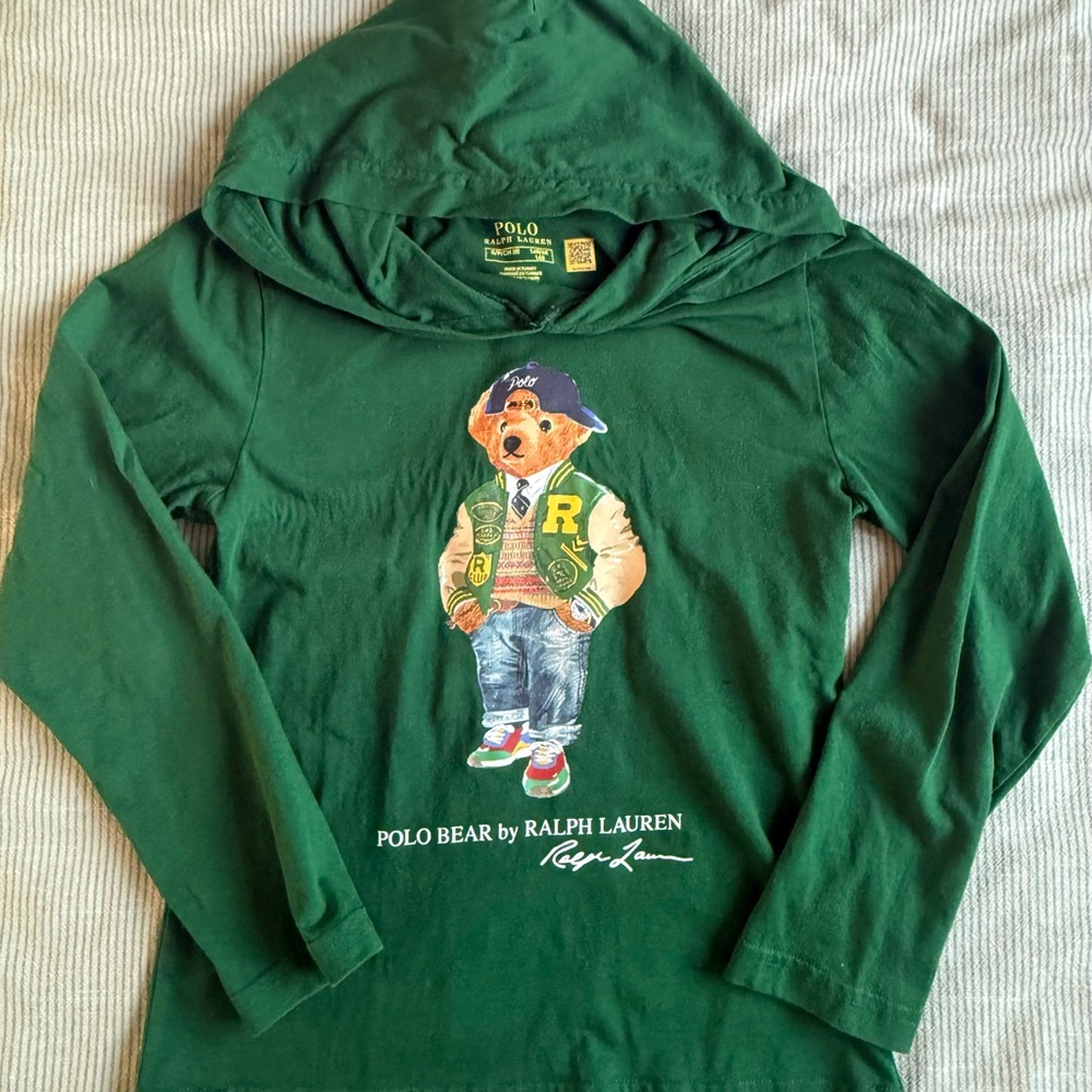 Polo by Ralph Lauren Kids Green Hoodie with Bear Design
